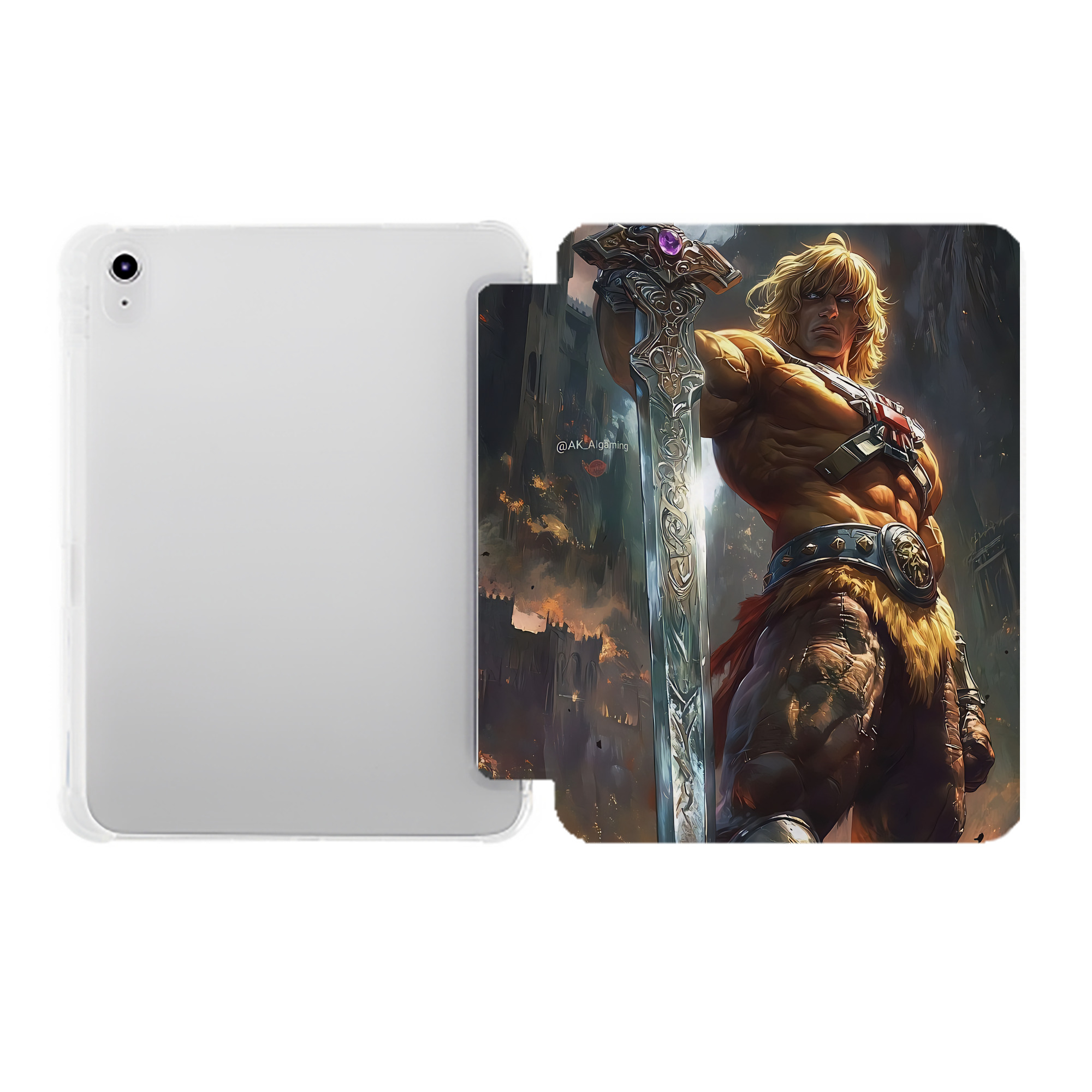 （画像用） 北斗の拳 Fist of the North Star IPad ケース ペン収納付き 三つ折りスタンド PUレザー×シリコン 対応機種9.5/10.5/10.9インチ